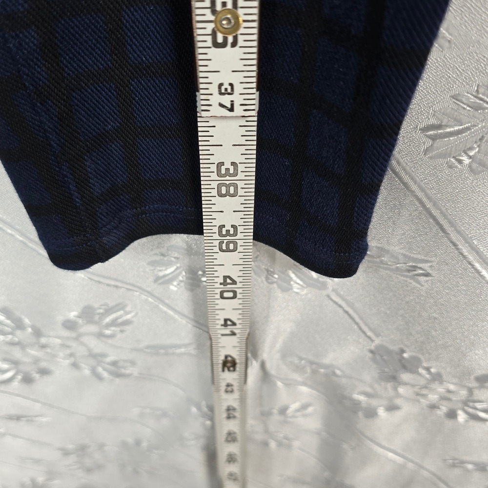 Spanx Leggings Womens L The Perfect Pant Navy Blue Black Grid Plaid EUC Slimming - Picture 9 of 12